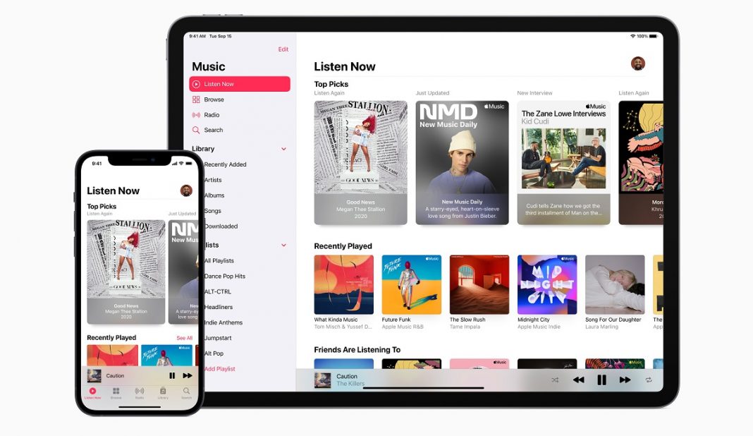 Interfaz de Apple Music